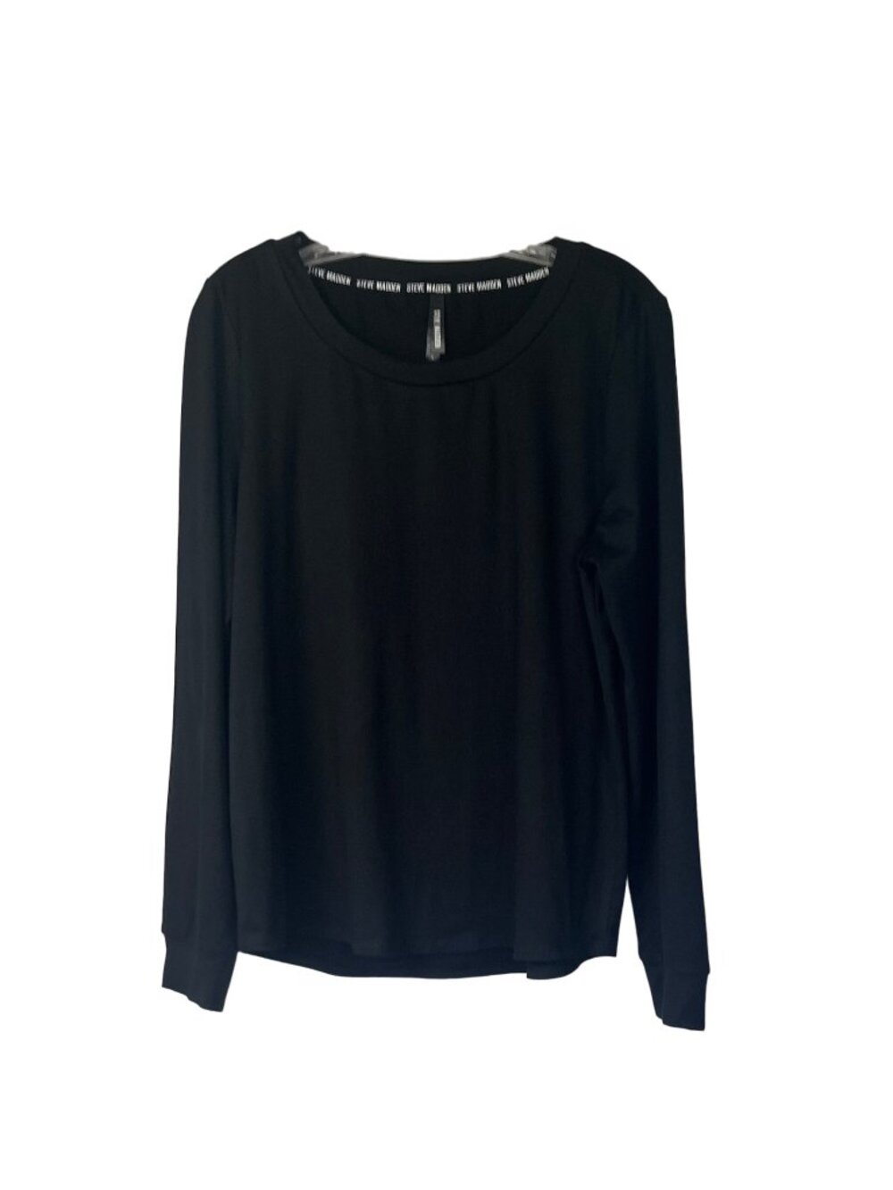 Steve Madden Long Sleeve Shirt Womens Large Black Casual‎